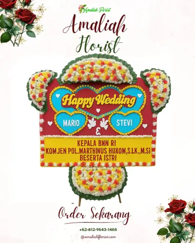Karangan Papan Bunga Pernikahan di Gandaria